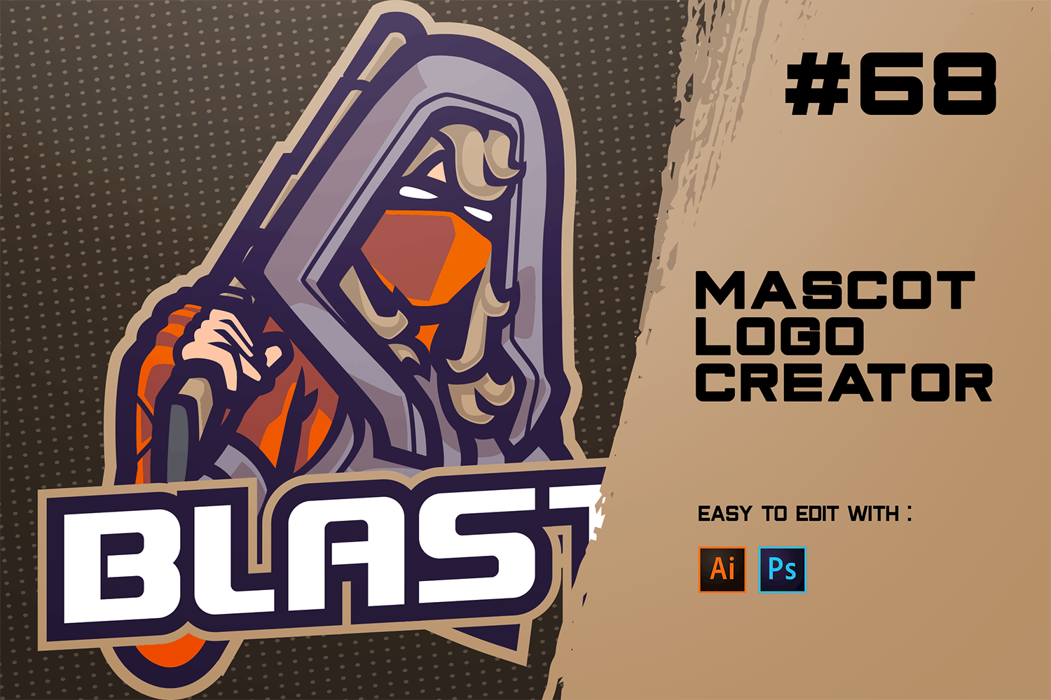 111蒙面杀手电子竞技Logo设计模板 BLAST – E-Sports Logo Creator